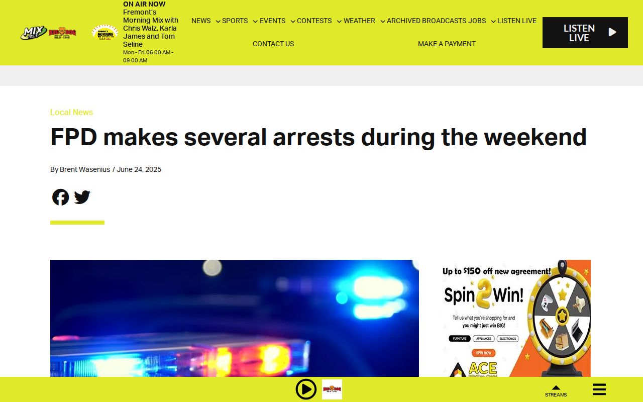 The Best Mix weekend arrests article page